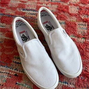 Vans Men's Classic White Slip-On Sneakers Size 11.5